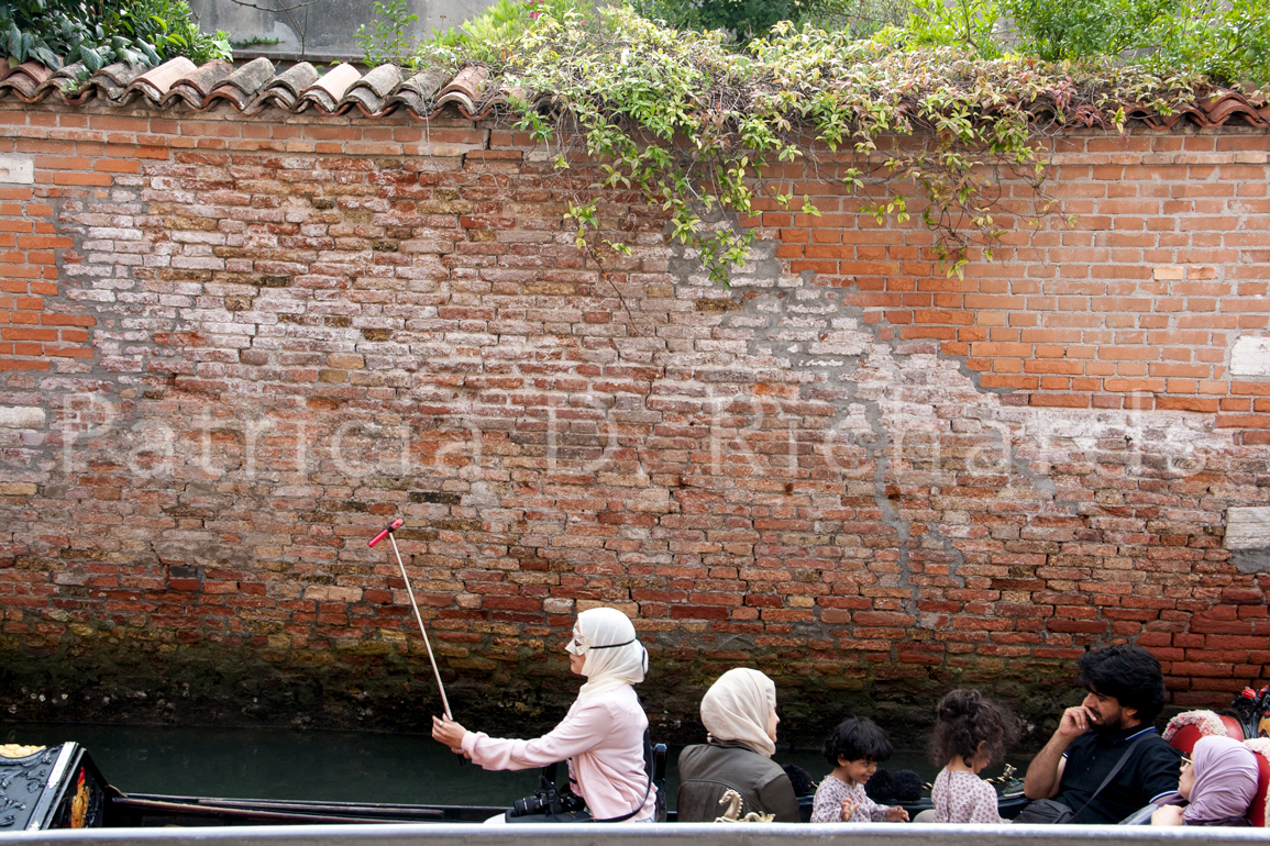gondola riding with a selfie stick